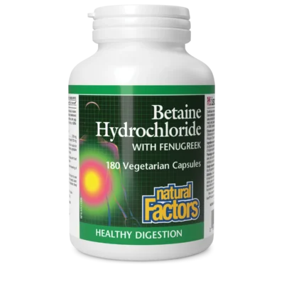 Natural Factors Betaine Hydrochloride HCL with Fenugreek