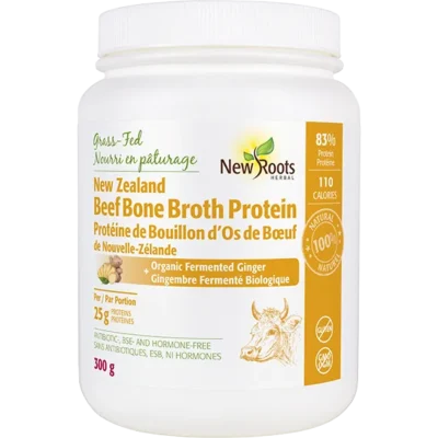 New Roots Beef Bone Broth Protein with Organic Fermented Ginger