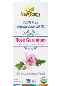 New Roots Organic Rose Geranium Essential Oil