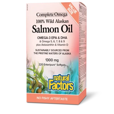 Natural Factors 100% Wild Alaskan Salmon Oil 1300mg